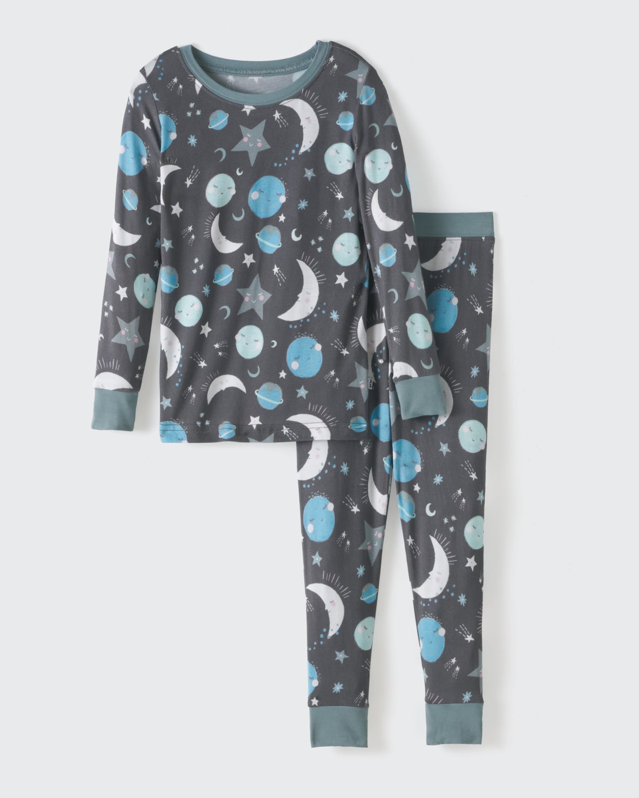 Blue To the Moon & Back Two-Piece Pajama Set