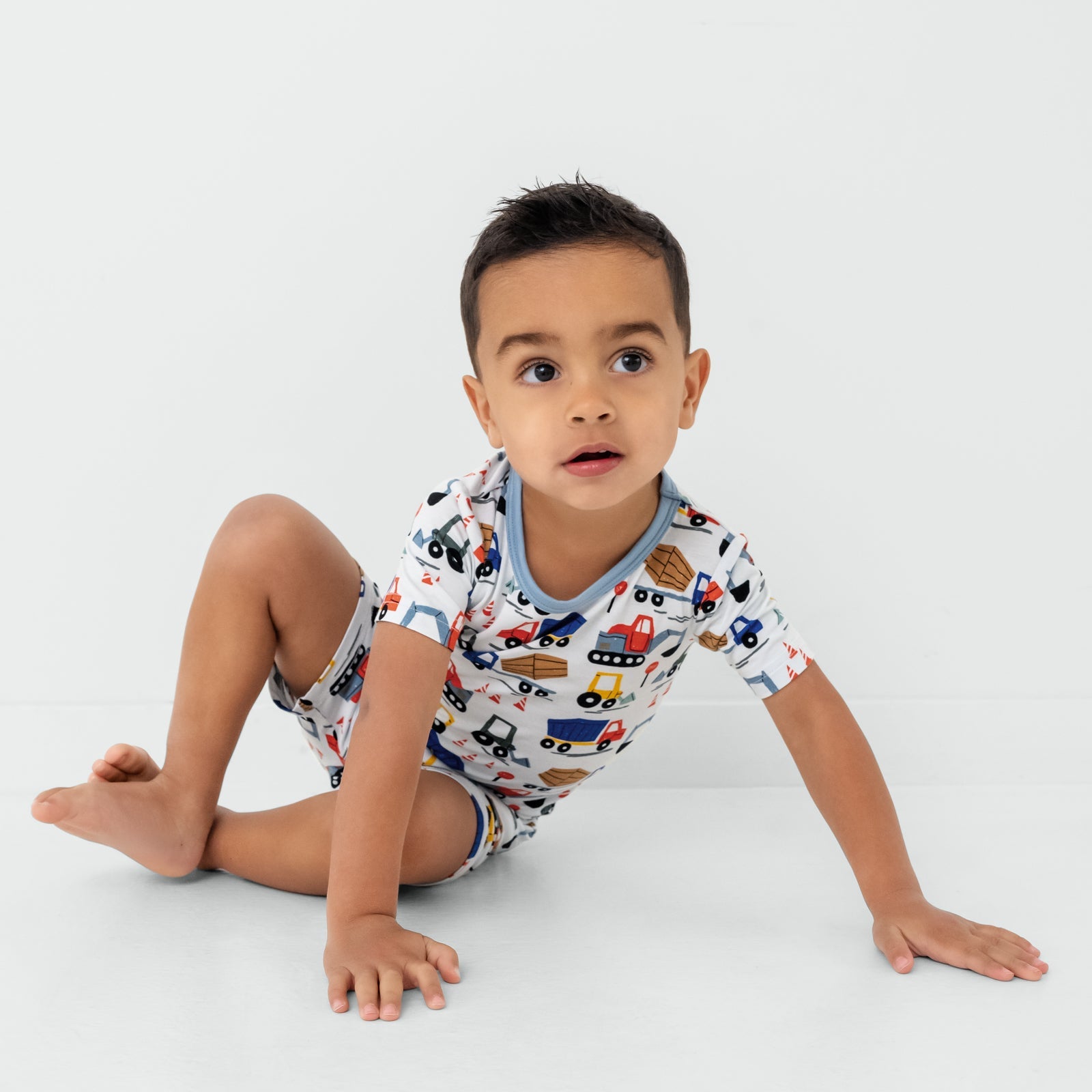 Construction Two-Piece Short Sleeve & Shorts Pajama Set