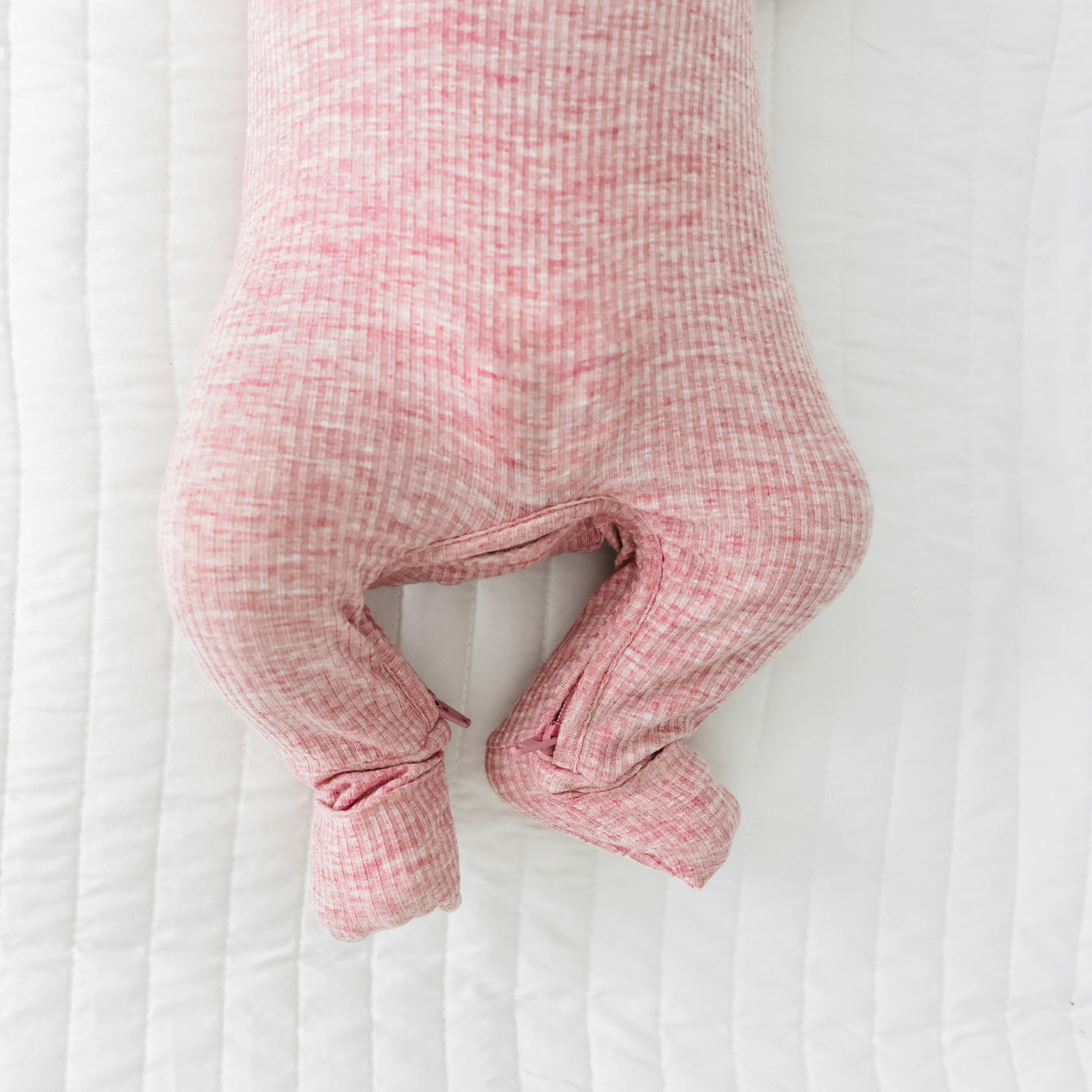 Heather Mauve Ribbed Crescent Zippy