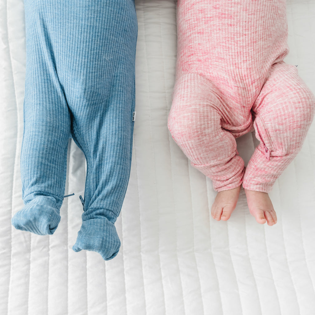 Heather Mauve Ribbed Crescent Zippy