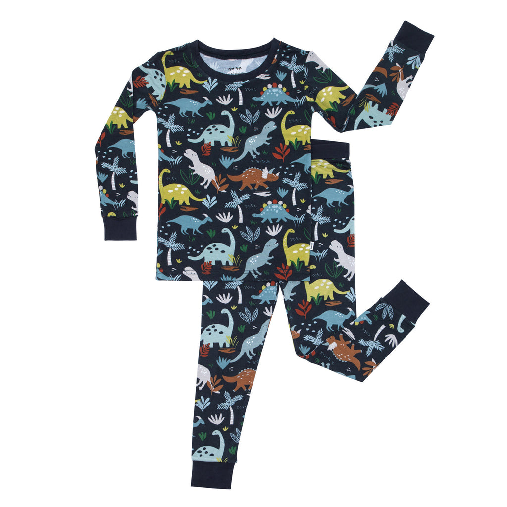 Navy Jurassic Jungle Two-Piece Pajama Set