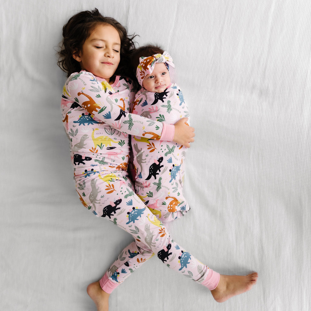 Pink Jurassic Jungle Two-Piece Pajama Set