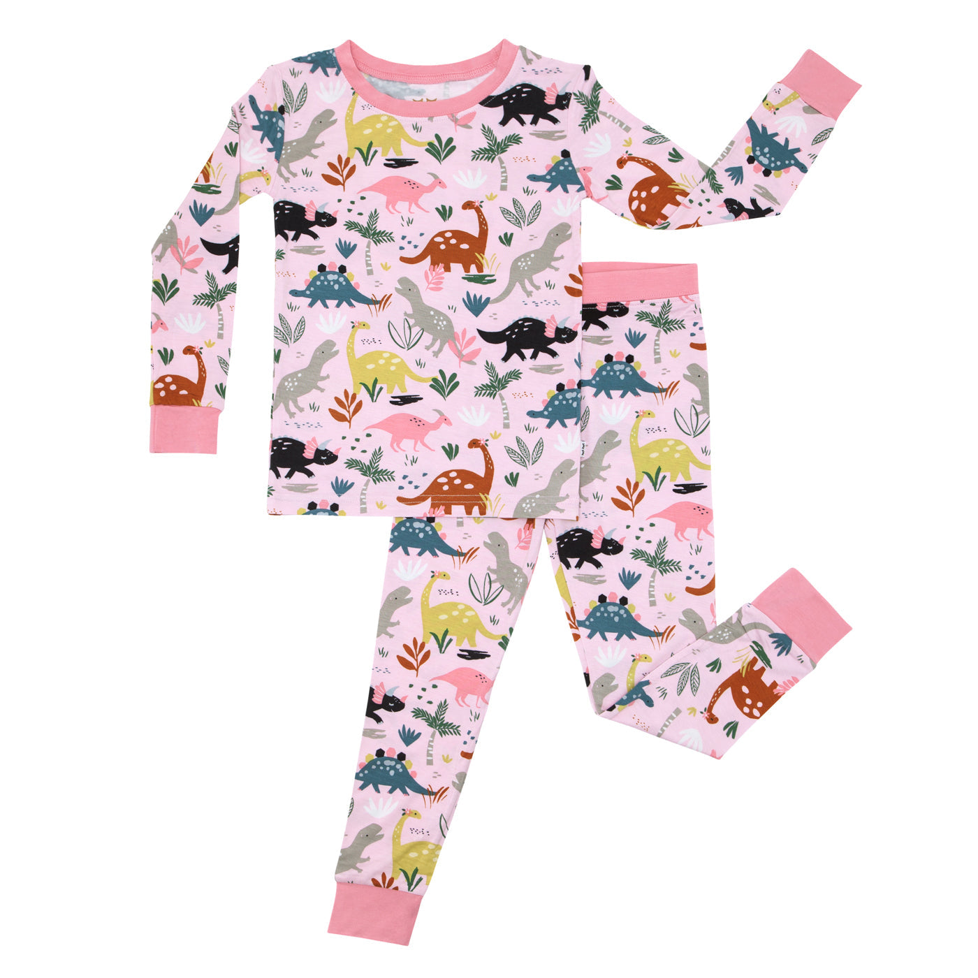 Pink Jurassic Jungle Two-Piece Pajama Set
