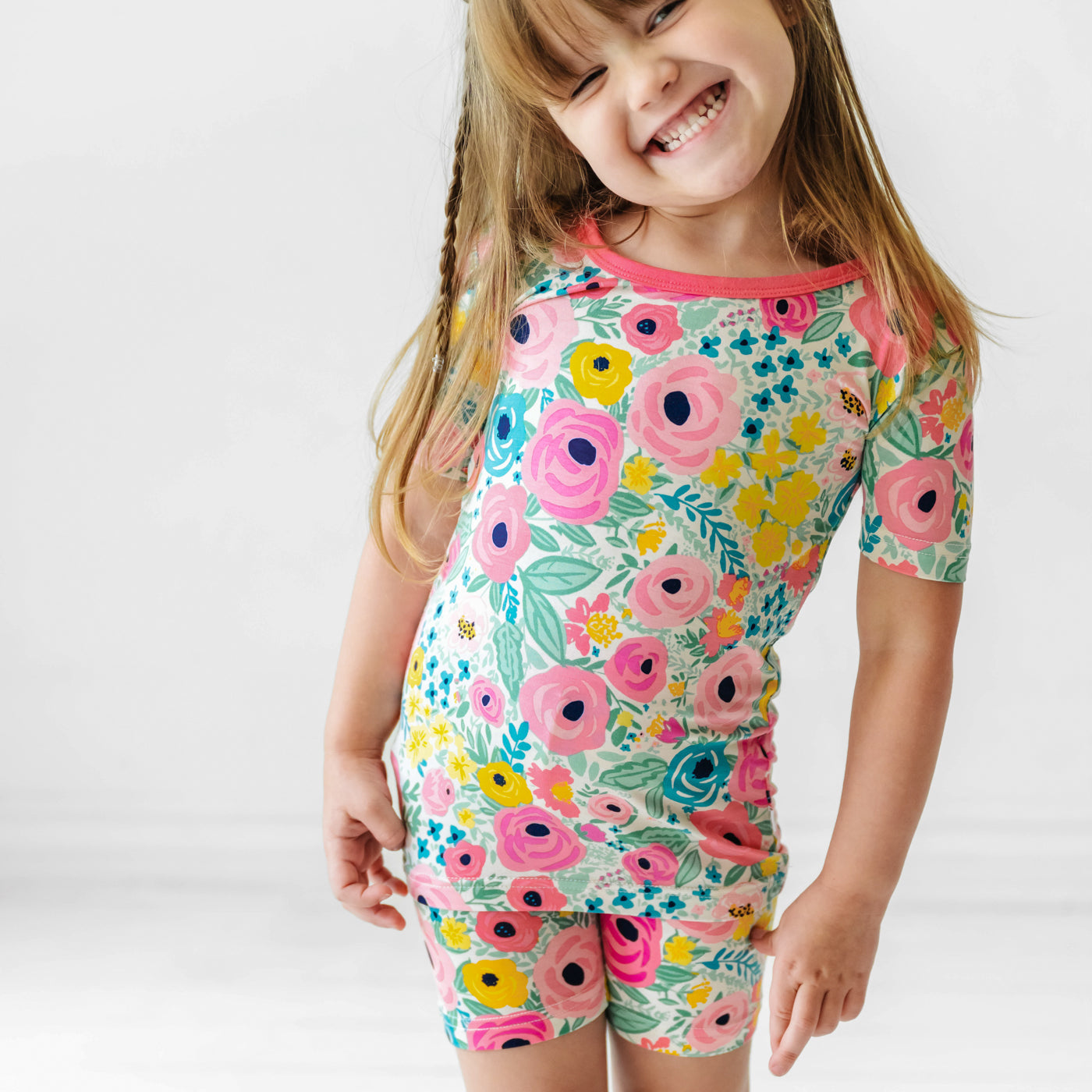 Secret Garden Two-Piece Short Sleeve & Shorts Pajama Set