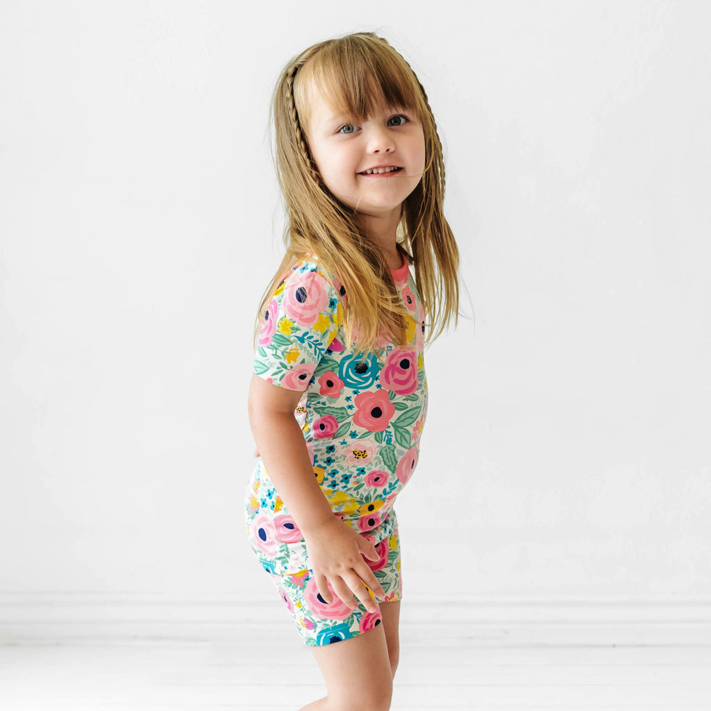 Secret Garden Two-Piece Short Sleeve & Shorts Pajama Set