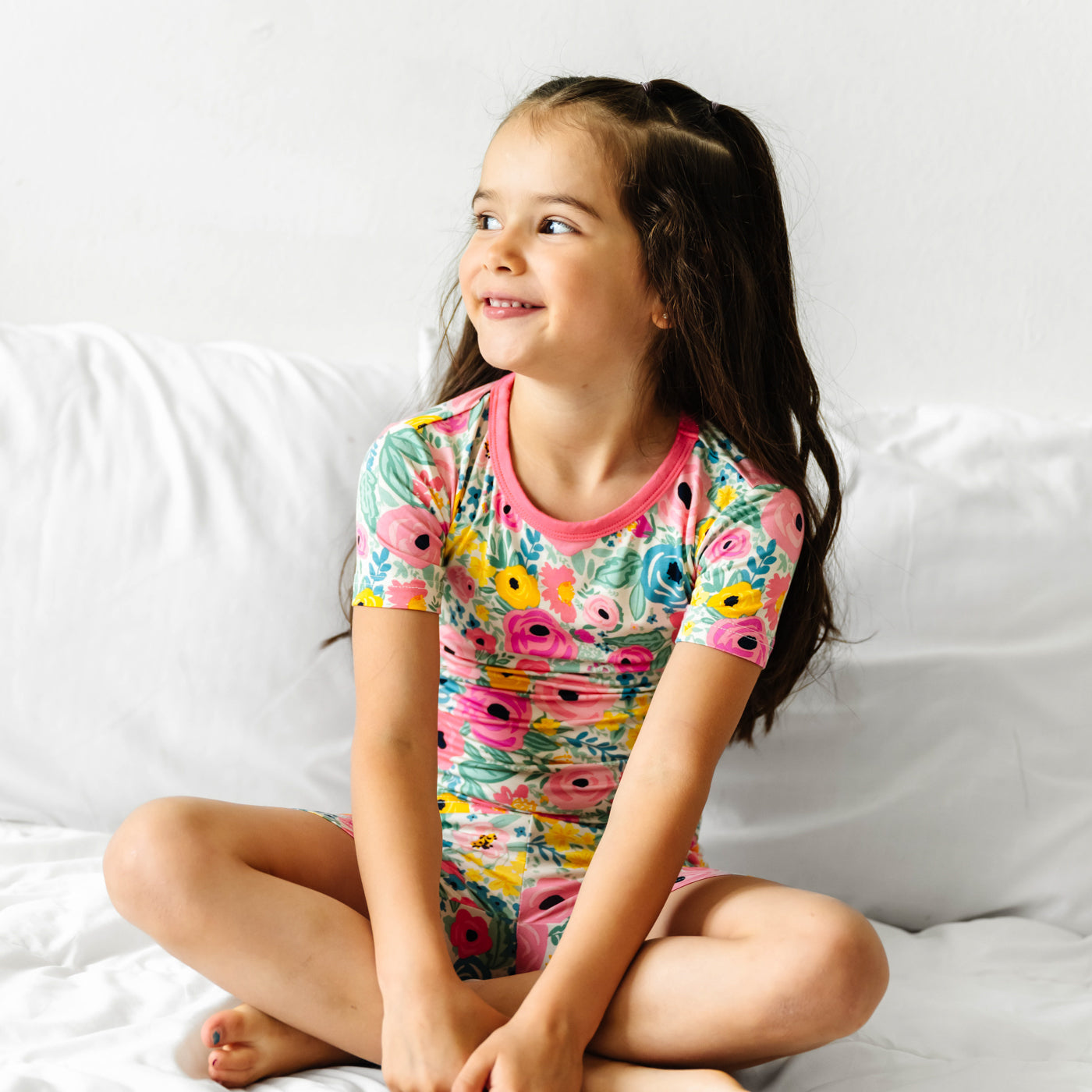 Secret Garden Two-Piece Short Sleeve & Shorts Pajama Set