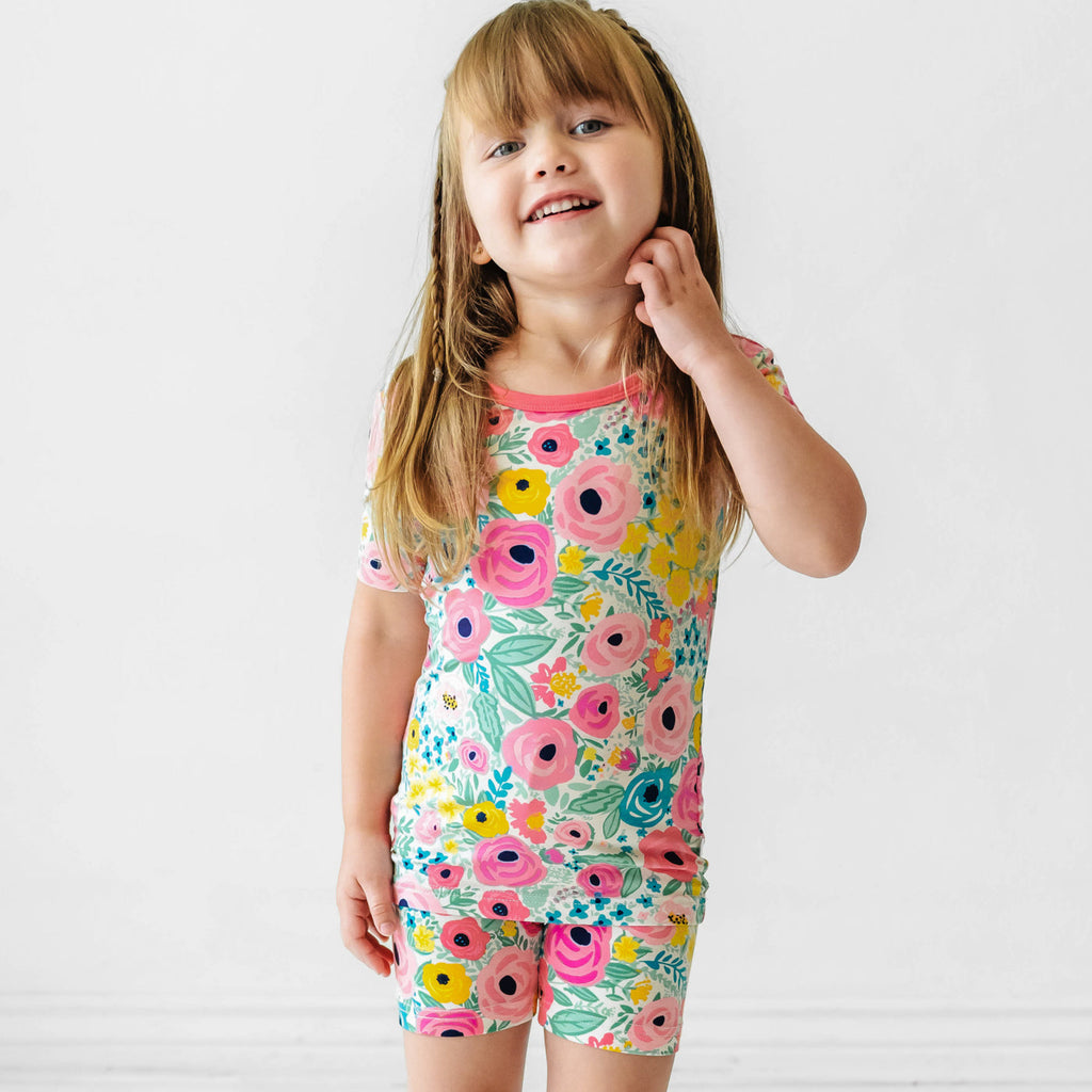 Secret Garden Two-Piece Short Sleeve & Shorts Pajama Set