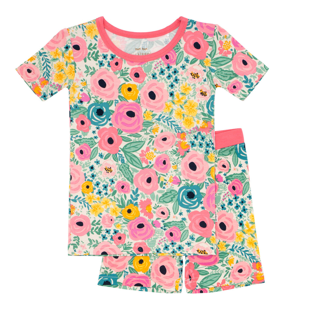 Secret Garden Two-Piece Short Sleeve & Shorts Pajama Set